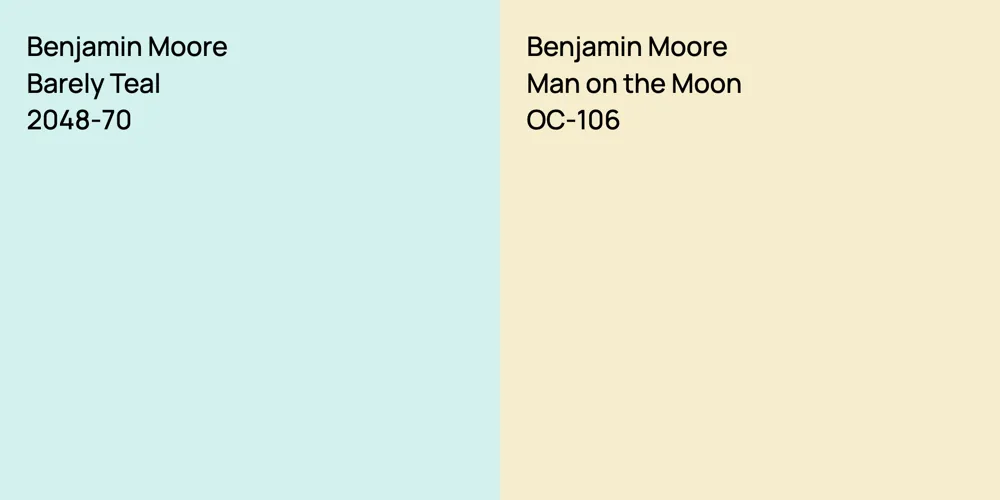 Benjamin Moore Barely Teal vs. Benjamin Moore Man on the Moon