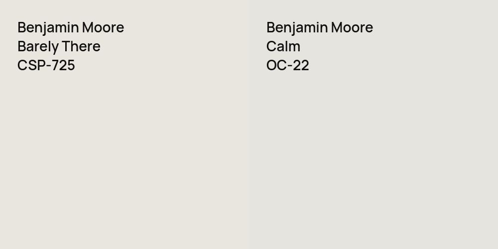 Benjamin Moore Barely There vs. Benjamin Moore Calm