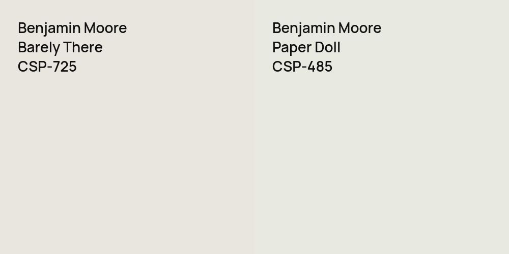 Benjamin Moore Barely There vs. Benjamin Moore Paper Doll