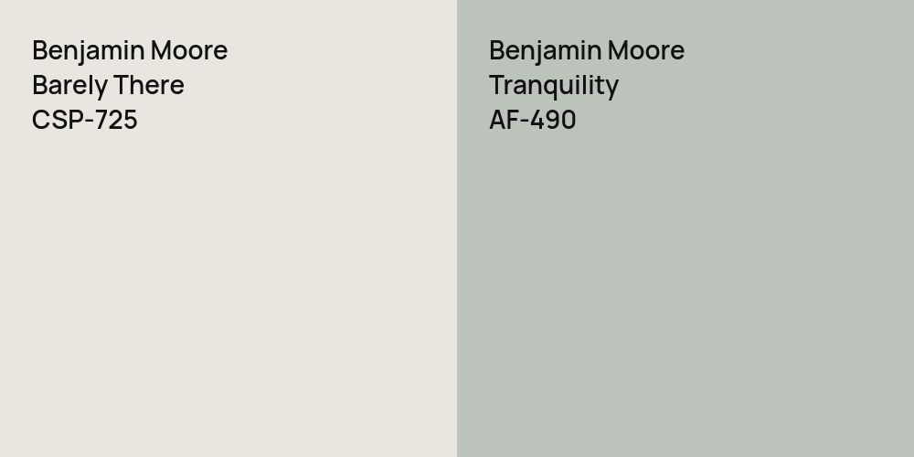 Benjamin Moore Barely There vs. Benjamin Moore Tranquility