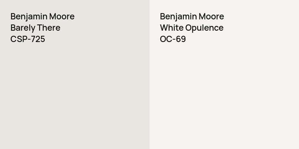 Benjamin Moore Barely There vs. Benjamin Moore White Opulence