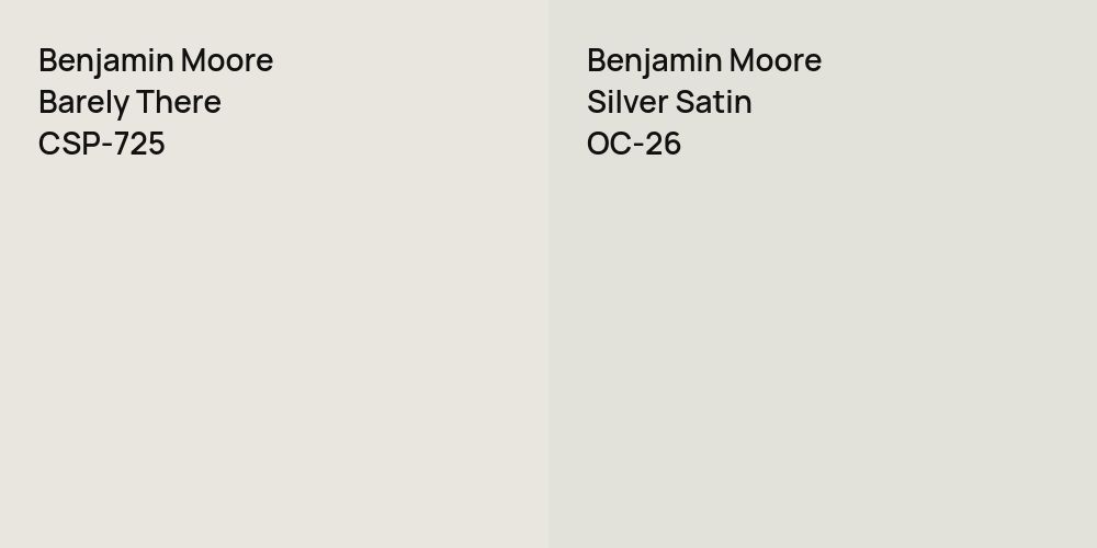 Benjamin Moore Barely There vs. Benjamin Moore Silver Satin