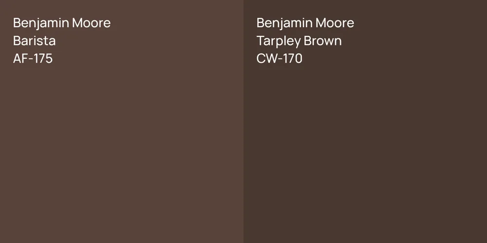 Benjamin Moore Barista vs. Benjamin Moore Tarpley Brown comparison