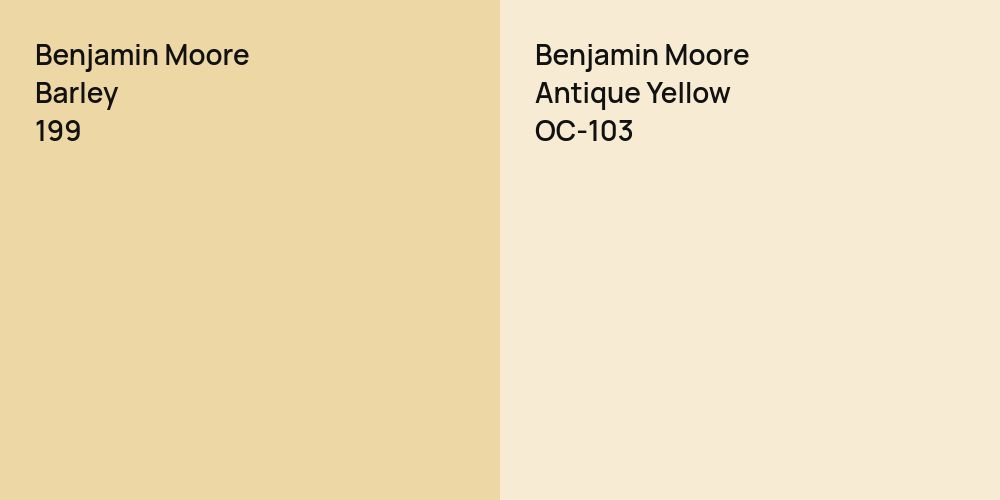 Benjamin Moore Barley vs. Benjamin Moore Antique Yellow