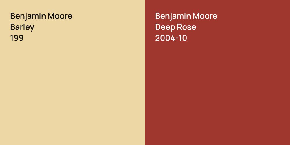 Benjamin Moore Barley vs. Benjamin Moore Deep Rose