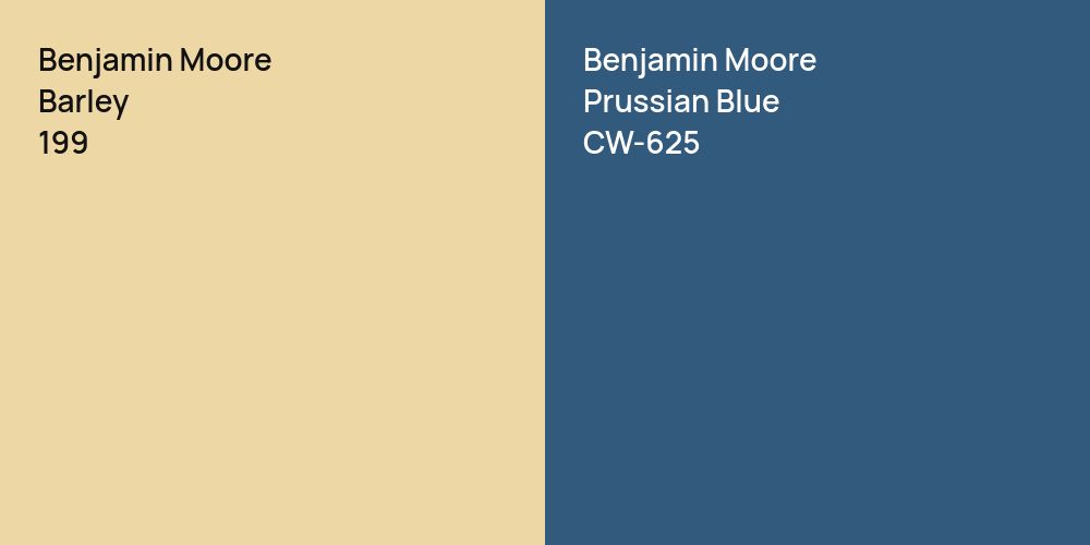 Benjamin Moore Barley vs. Benjamin Moore Prussian Blue