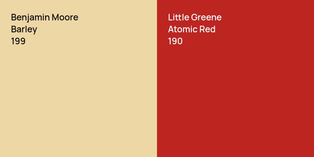 Benjamin Moore Barley vs. Little Greene Atomic Red