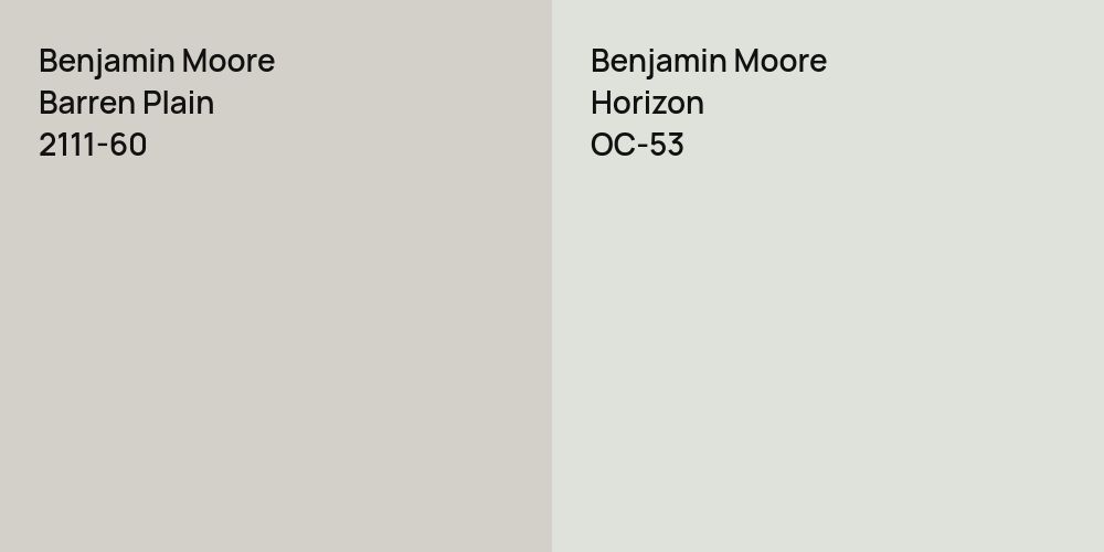 Benjamin Moore Barren Plain vs. Benjamin Moore Horizon