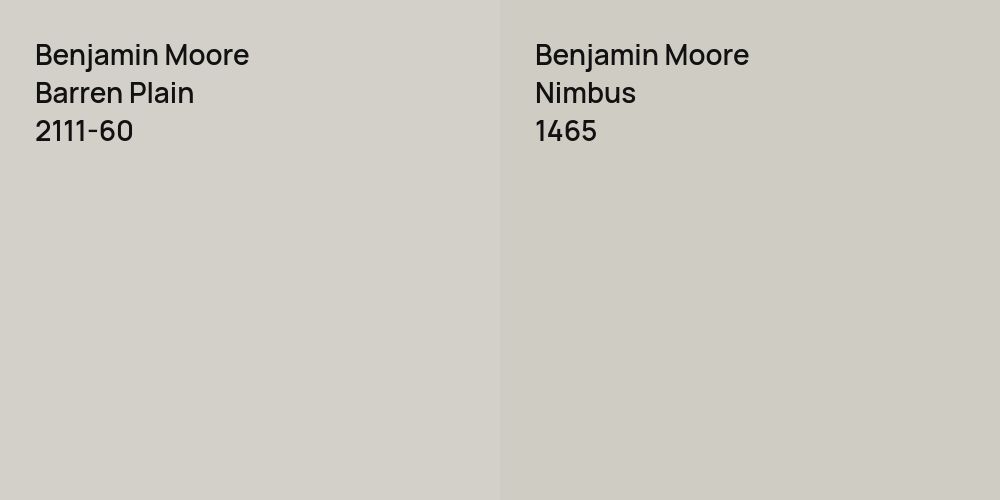 Benjamin Moore Barren Plain vs. Benjamin Moore Nimbus