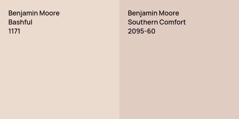 Benjamin Moore Bashful vs. Benjamin Moore Southern Comfort