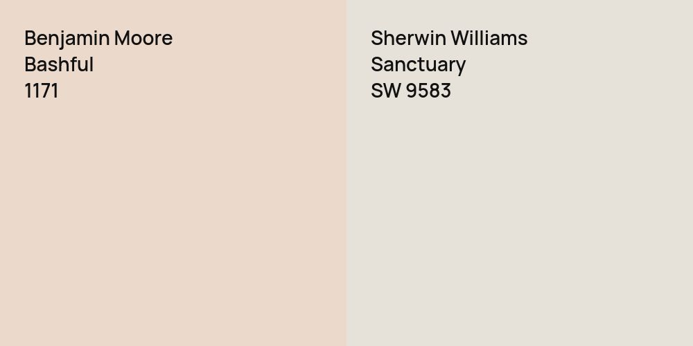 Benjamin Moore Bashful vs. Sherwin Williams Sanctuary