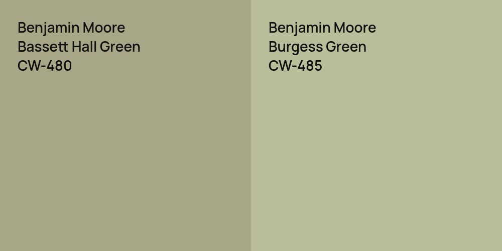 Benjamin Moore Bassett Hall Green vs. Benjamin Moore Burgess Green