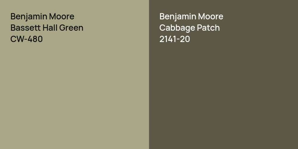 Benjamin Moore Bassett Hall Green vs. Benjamin Moore Cabbage Patch