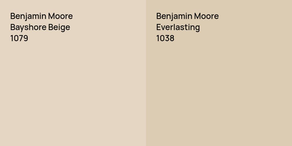 Benjamin Moore Bayshore Beige vs. Benjamin Moore Everlasting