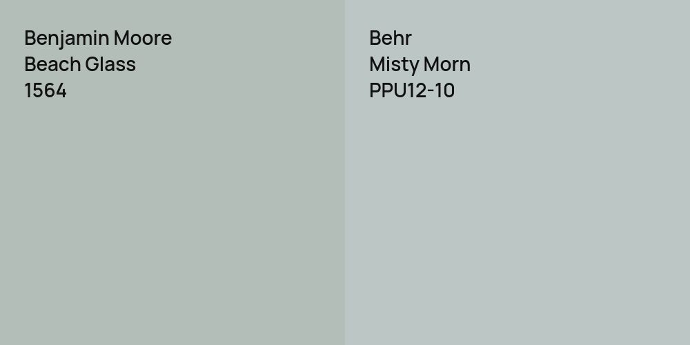 Benjamin Moore Beach Glass vs. Behr Misty Morn