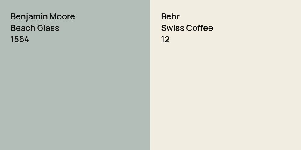 Benjamin Moore Beach Glass vs. Behr Swiss Coffee