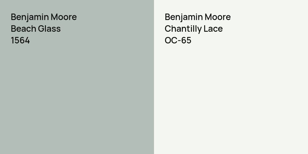 Benjamin Moore Beach Glass vs. Benjamin Moore Chantilly Lace