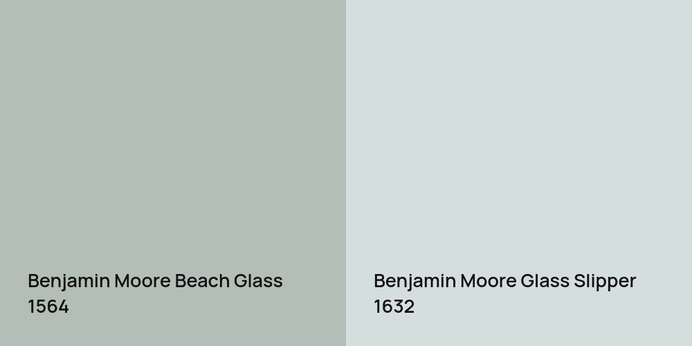 Benjamin Moore Beach Glass vs. Benjamin Moore Glass Slipper