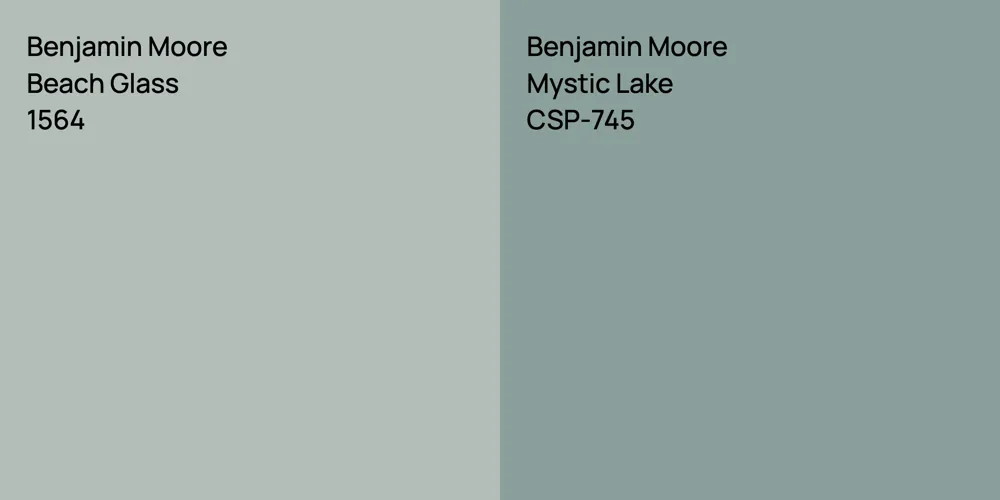 Benjamin Moore Beach Glass vs. Benjamin Moore Mystic Lake