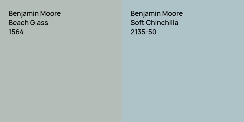 Benjamin Moore Beach Glass vs. Benjamin Moore Soft Chinchilla