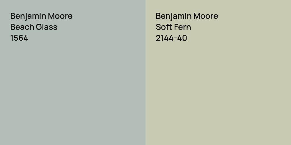 Benjamin Moore Beach Glass vs. Benjamin Moore Soft Fern