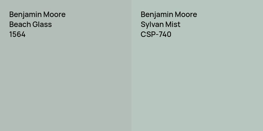 Benjamin Moore Beach Glass vs. Benjamin Moore Sylvan Mist