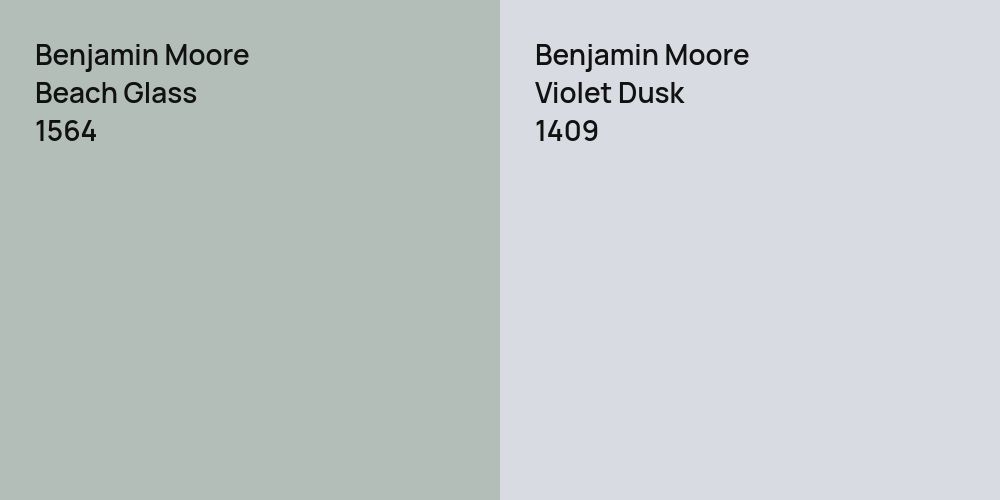 Benjamin Moore Beach Glass vs. Benjamin Moore Violet Dusk