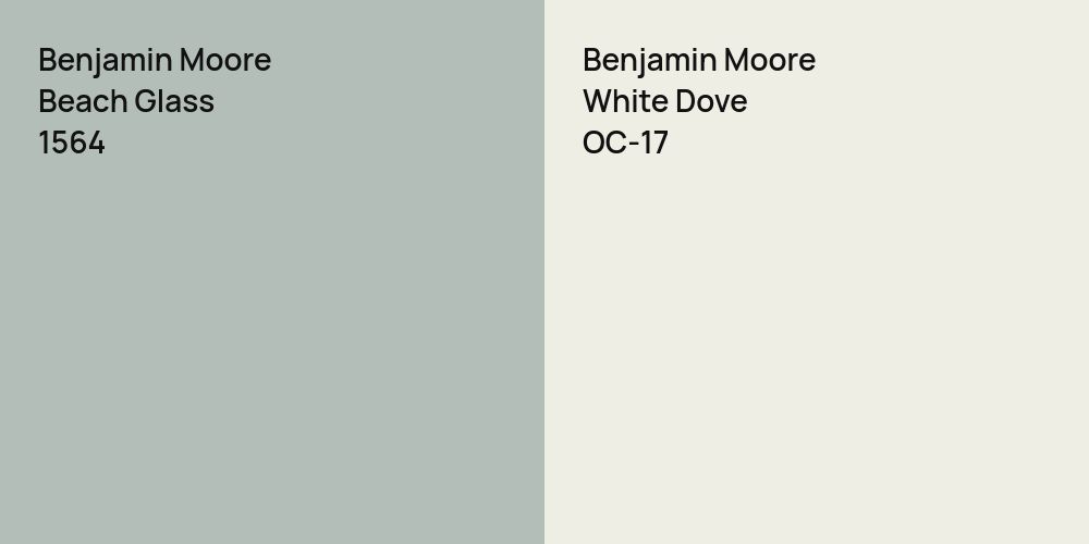 Benjamin Moore Beach Glass vs. Benjamin Moore White Dove