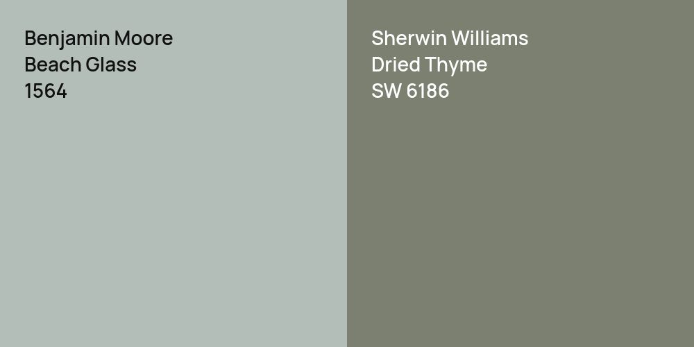 Benjamin Moore Beach Glass vs. Sherwin Williams Dried Thyme