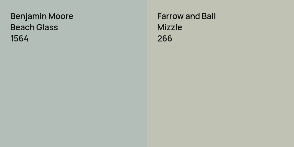 Benjamin Moore Beach Glass vs. Farrow and Ball Mizzle