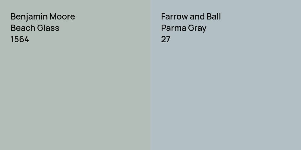 Benjamin Moore Beach Glass vs. Farrow and Ball Parma Gray