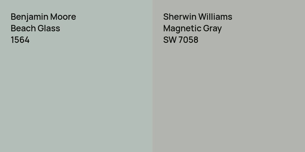 Benjamin Moore Beach Glass vs. Sherwin Williams Magnetic Gray