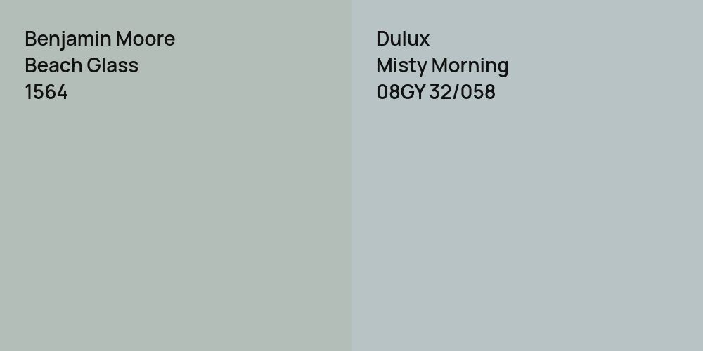 Benjamin Moore Beach Glass vs. Dulux Misty Morning