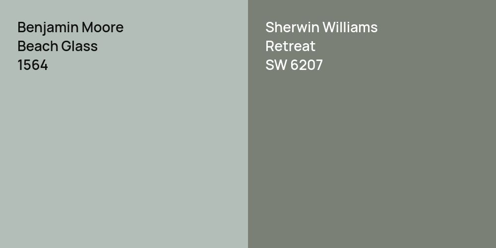 Benjamin Moore Beach Glass vs. Sherwin Williams Retreat