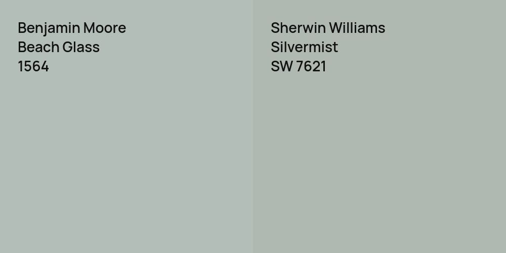 Benjamin Moore Beach Glass vs. Sherwin Williams Silvermist