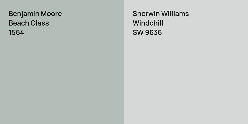 Benjamin Moore Beach Glass vs. Sherwin Williams Windchill