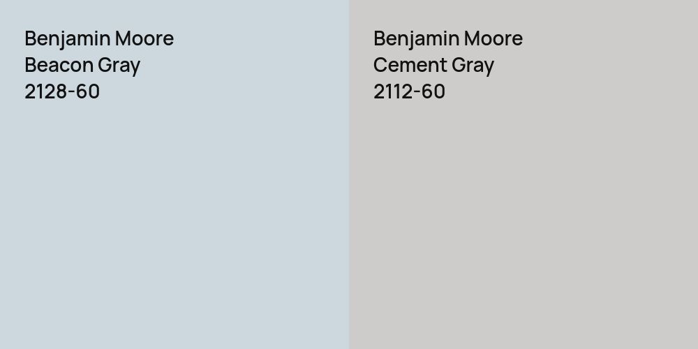 Benjamin Moore Beacon Gray vs. Benjamin Moore Cement Gray