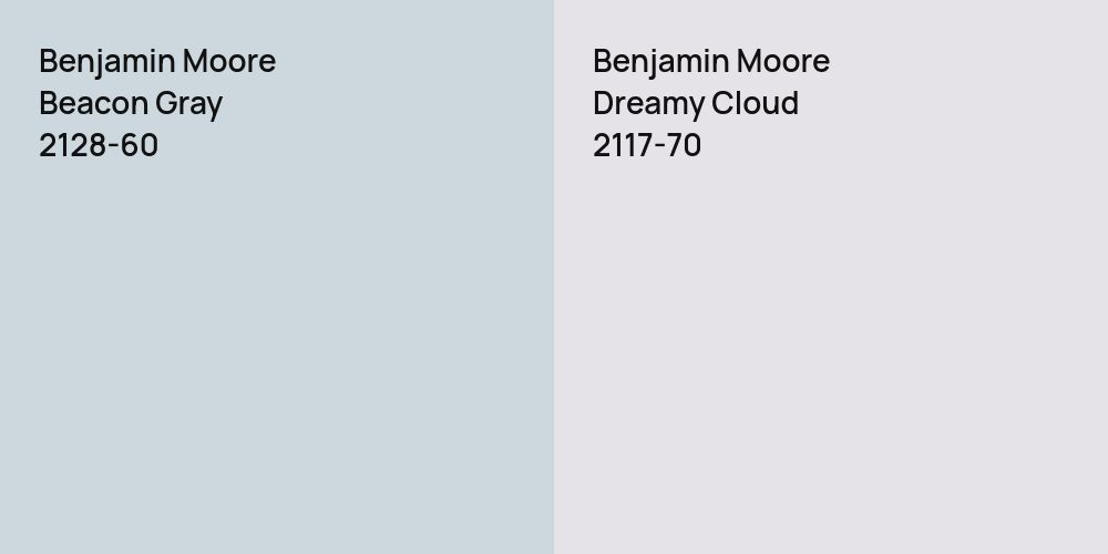 Benjamin Moore Beacon Gray vs. Benjamin Moore Dreamy Cloud