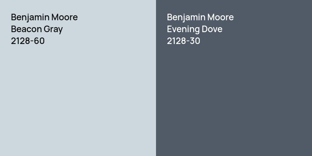 Benjamin Moore Beacon Gray vs. Benjamin Moore Evening Dove