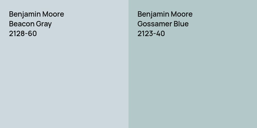 Benjamin Moore Beacon Gray vs. Benjamin Moore Gossamer Blue