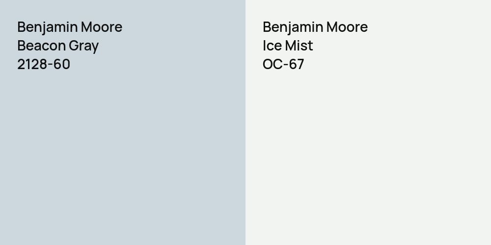 Benjamin Moore Beacon Gray vs. Benjamin Moore Ice Mist