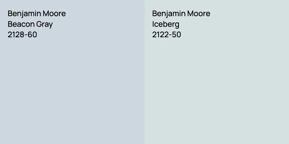 Benjamin Moore Beacon Gray vs. Benjamin Moore Iceberg