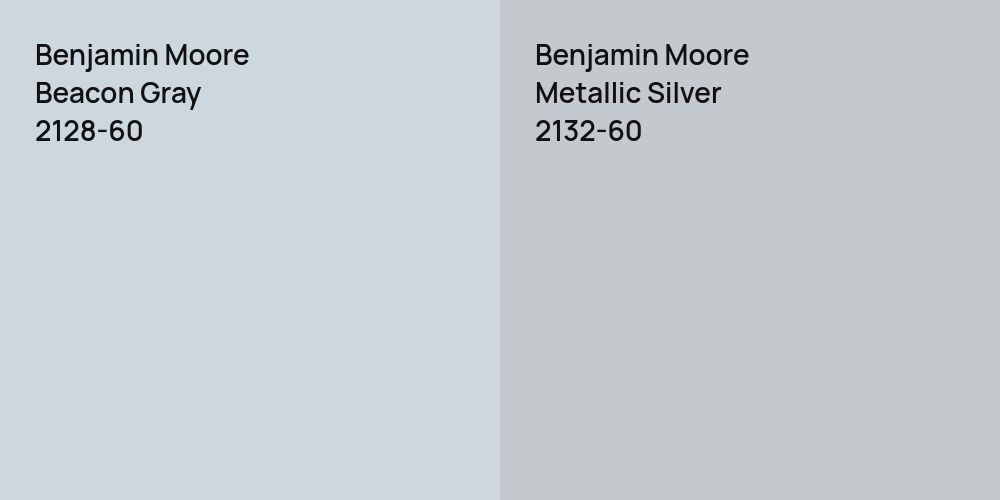 Benjamin Moore Beacon Gray vs. Benjamin Moore Metallic Silver