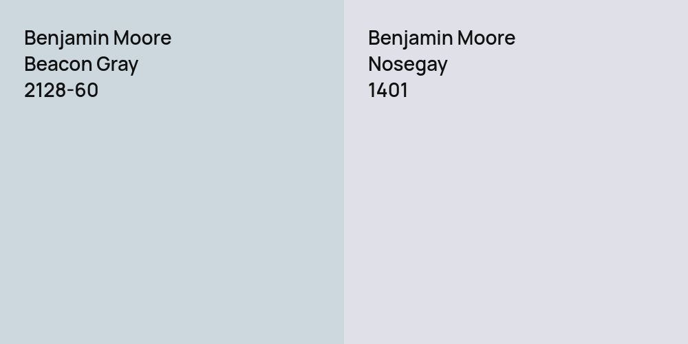 Benjamin Moore Beacon Gray vs. Benjamin Moore Nosegay