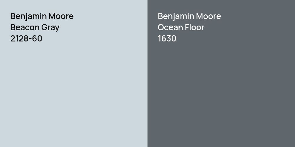 Benjamin Moore Beacon Gray vs. Benjamin Moore Ocean Floor