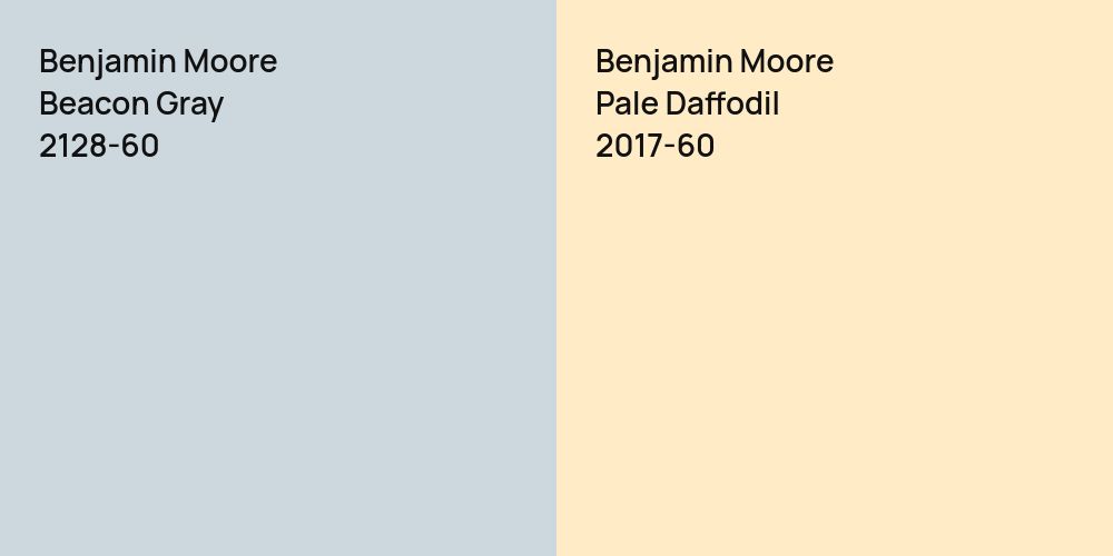 Benjamin Moore Beacon Gray vs. Benjamin Moore Pale Daffodil