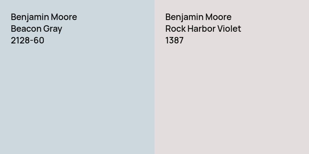 Benjamin Moore Beacon Gray vs. Benjamin Moore Rock Harbor Violet