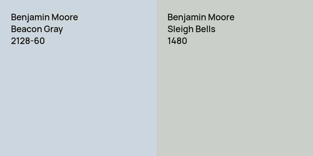 Benjamin Moore Beacon Gray vs. Benjamin Moore Sleigh Bells