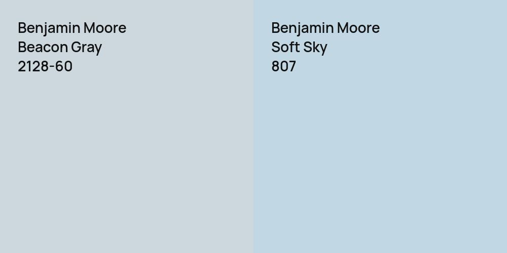 Benjamin Moore Beacon Gray vs. Benjamin Moore Soft Sky