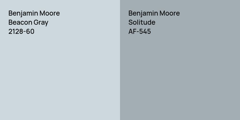 Benjamin Moore Beacon Gray vs. Benjamin Moore Solitude